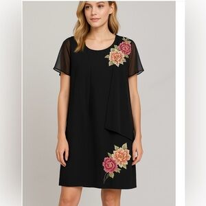 NWT NEW VIRGO BLACK WOMENS JACKET DRESS SIZE 10 MIDI ALINE STYLE